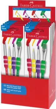 Preview: Faber-Castell Pinselset 4er-Set 3 Haar- + 1 Borstenpinsel Softgriffstück